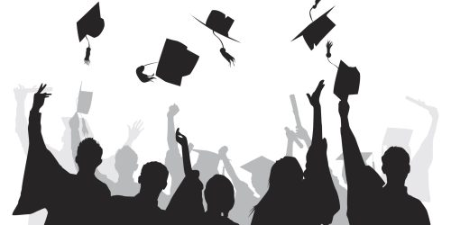 Illustration of university graduates