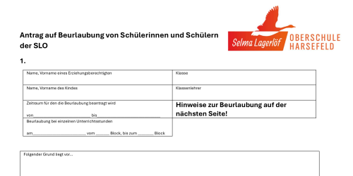 Antrag auf Freistellung